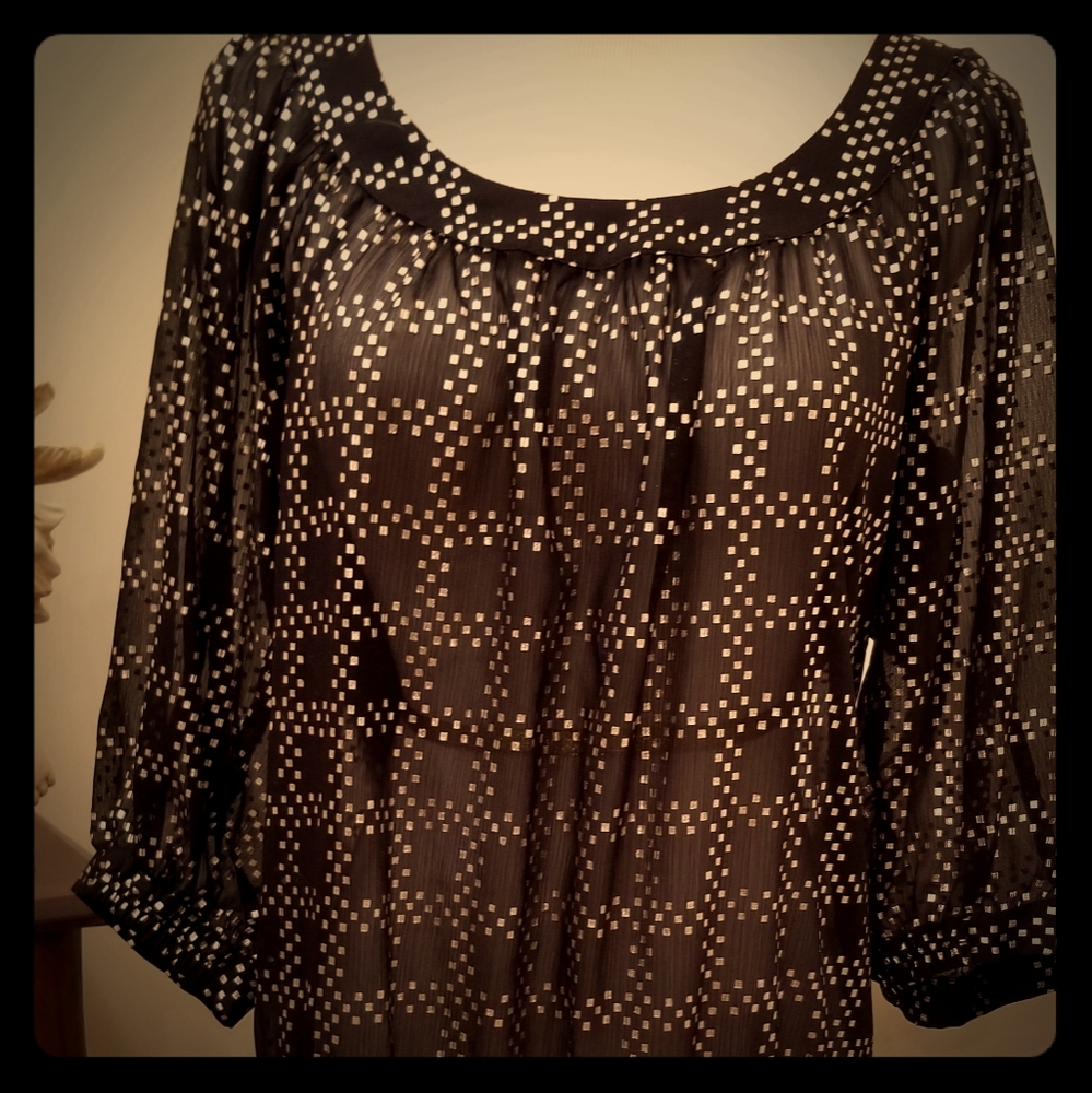 Chiffon Blouse black & silver